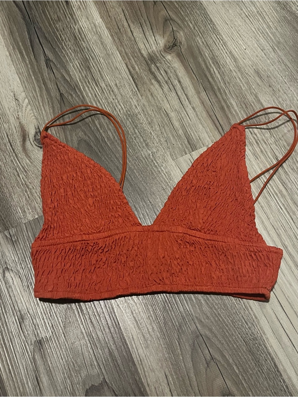 Salty women’s bralette burnt orange V-Neck rust boho size small like new
